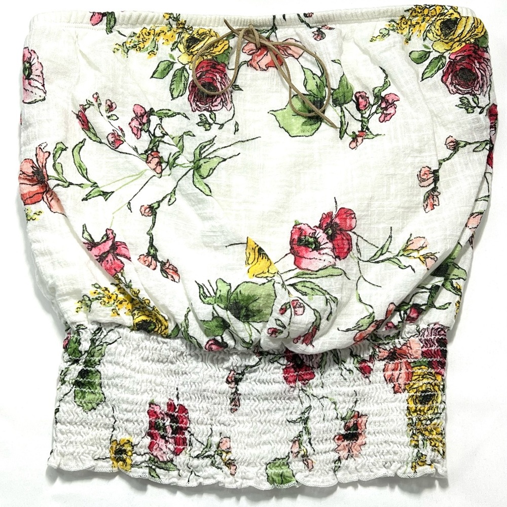 Floral Print Strapless Top